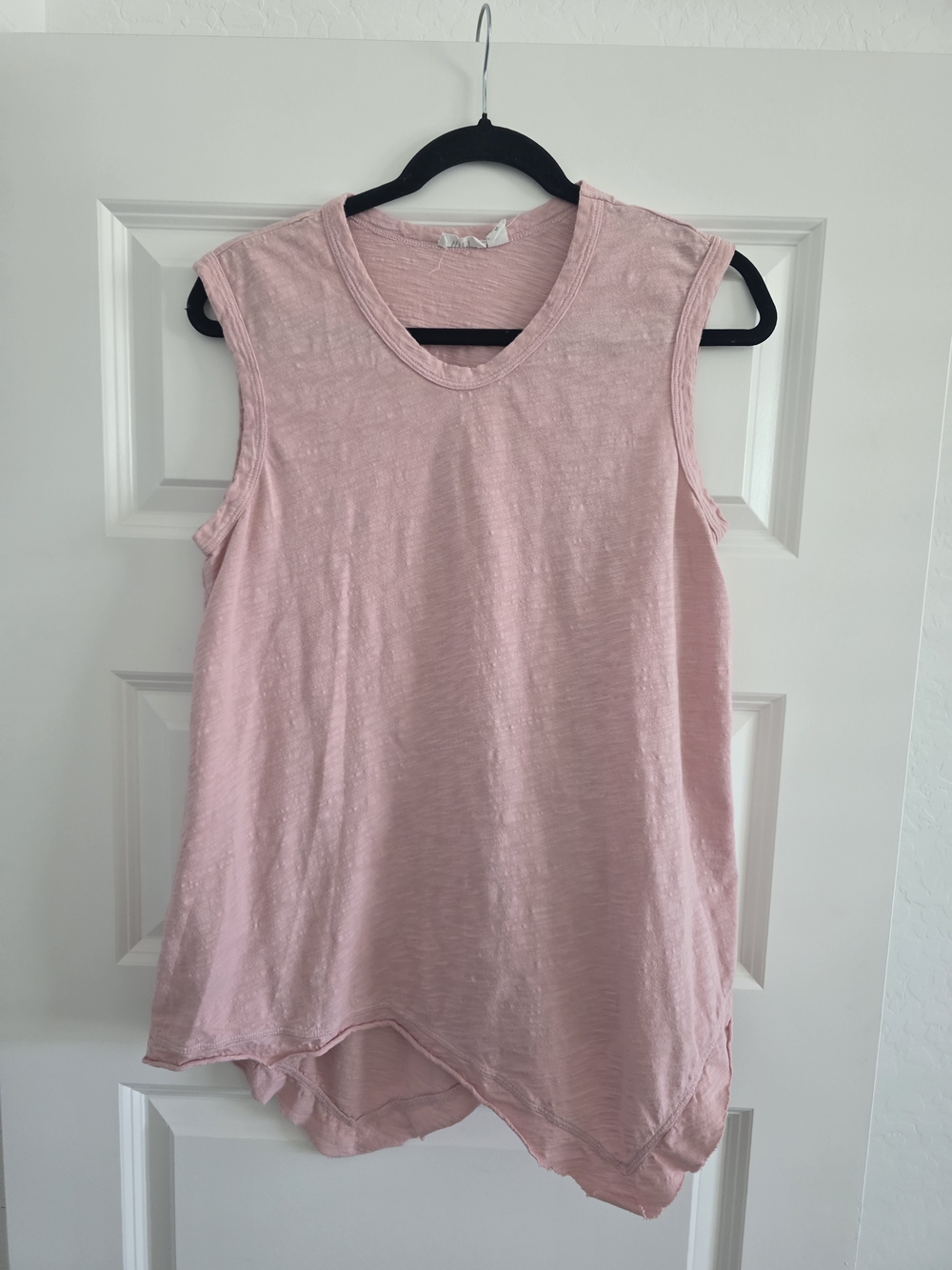 Wilt 100% Cotton Sleeveless Pink Women's Tank with Cool Hemline. Made In USA.